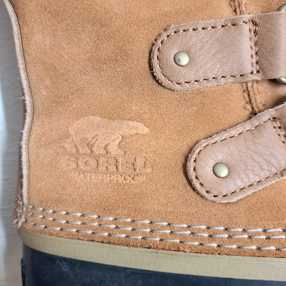Sorel Boots Joan Of Arctic Tan Lace Up Waterproof Boots Women's Size 10 - Picture 7 of 13
